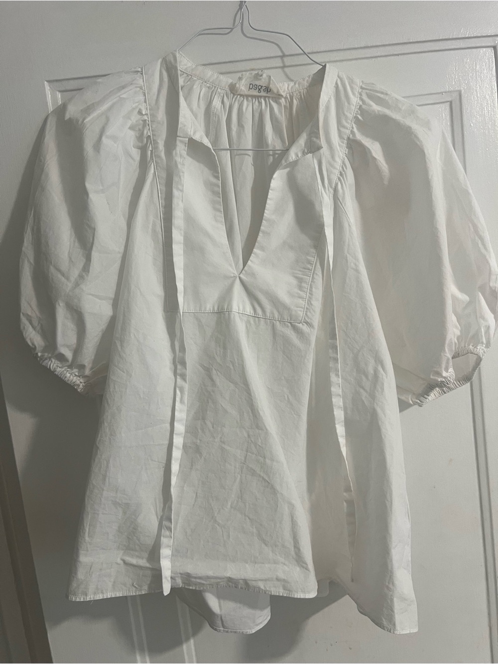 ba&sh White Puff-Sleeve Peasant Blouse